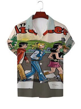 Archie Comics Hawaiian Camp Shirt XXL NWOT Button Up Retro Cartoon Aloha Men